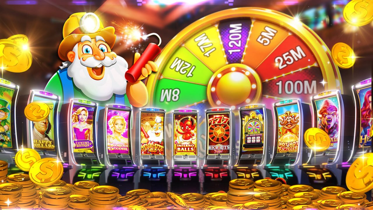 09n စလော့ ဂိမ်းပြင်ပေါ် Slot reels လှည့်နေသောမြင်ကွင်း